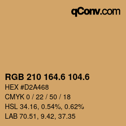カラーコード: RGB 210 164.6 104.6 | qconv.com