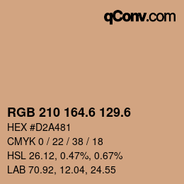 カラーコード: RGB 210 164.6 129.6 | qconv.com
