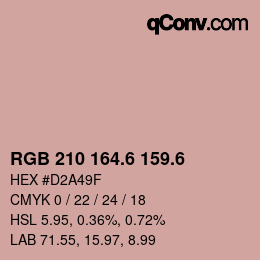 カラーコード: RGB 210 164.6 159.6 | qconv.com