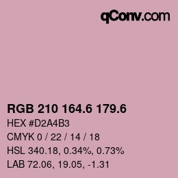 カラーコード: RGB 210 164.6 179.6 | qconv.com