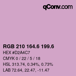 カラーコード: RGB 210 164.6 199.6 | qconv.com