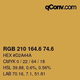 カラーコード: RGB 210 164.6 74.6 | qconv.com