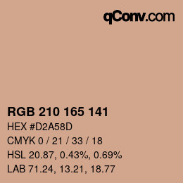 Color code: RGB 210 165 141 | qconv.com