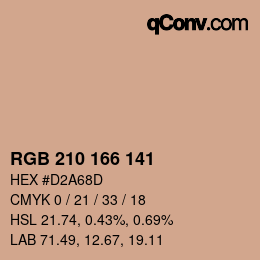 Color code: RGB 210 166 141 | qconv.com