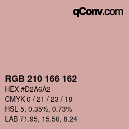 Color code: RGB 210 166 162 | qconv.com