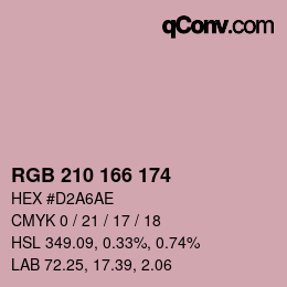 Color code: RGB 210 166 174 | qconv.com