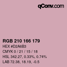 カラーコード: RGB 210 166 179 | qconv.com