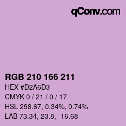 Farbcode: RGB 210 166 211 | qconv.com