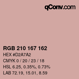 Color code: RGB 210 167 162 | qconv.com