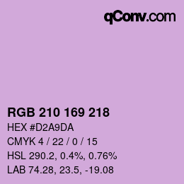 Color code: RGB 210 169 218 | qconv.com