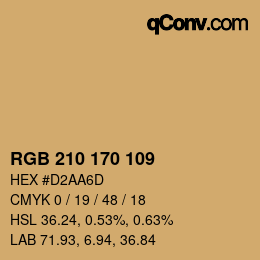 Color code: RGB 210 170 109 | qconv.com