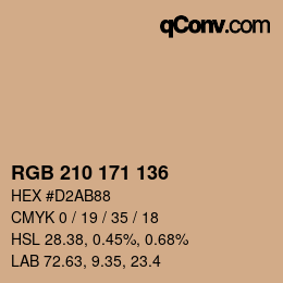 Color code: RGB 210 171 136 | qconv.com