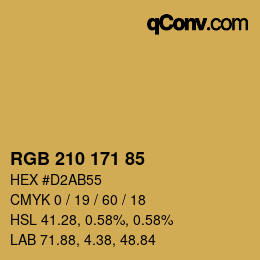 カラーコード: RGB 210 171 85 | qconv.com