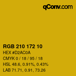 カラーコード: RGB 210 172 10 | qconv.com