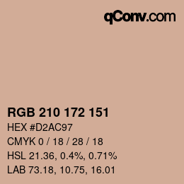 カラーコード: RGB 210 172 151 | qconv.com