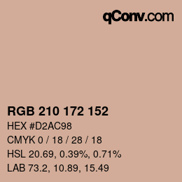 Color code: RGB 210 172 152 | qconv.com
