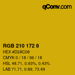 カラーコード: RGB 210 172 8 | qconv.com