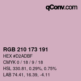 Color code: RGB 210 173 191 | qconv.com