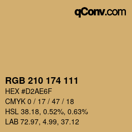 Color code: RGB 210 174 111 | qconv.com