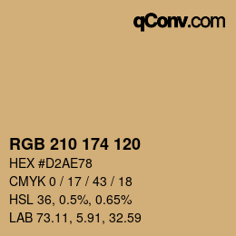 Color code: RGB 210 174 120 | qconv.com
