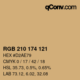 Color code: RGB 210 174 121 | qconv.com