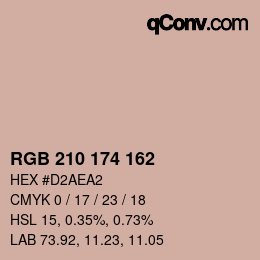 カラーコード: RGB 210 174 162 | qconv.com