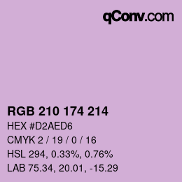 カラーコード: RGB 210 174 214 | qconv.com