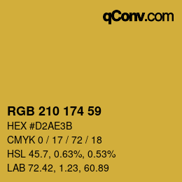 Color code: RGB 210 174 59 | qconv.com