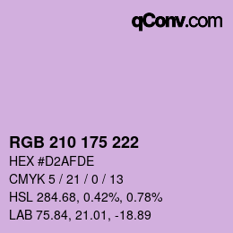 Color code: RGB 210 175 222 | qconv.com