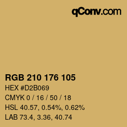 Color code: RGB 210 176 105 | qconv.com
