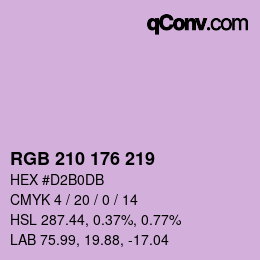 Color code: RGB 210 176 219 | qconv.com