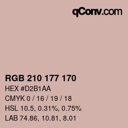 カラーコード: RGB 210 177 170 | qconv.com