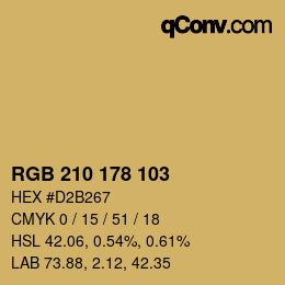 Color code: RGB 210 178 103 | qconv.com