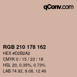 Color code: RGB 210 178 162 | qconv.com