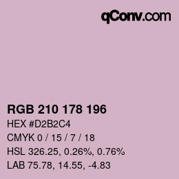 カラーコード: RGB 210 178 196 | qconv.com