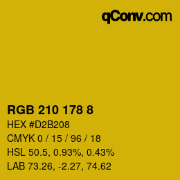 Farbcode: RGB 210 178 8 | qconv.com