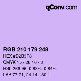 Color code: RGB 210 179 248 | qconv.com
