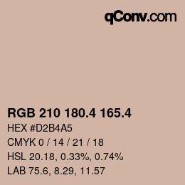 カラーコード: RGB 210 180.4 165.4 | qconv.com