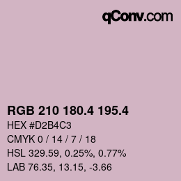 カラーコード: RGB 210 180.4 195.4 | qconv.com