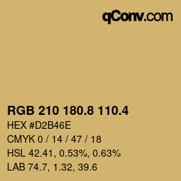 カラーコード: RGB 210 180.8 110.4 | qconv.com