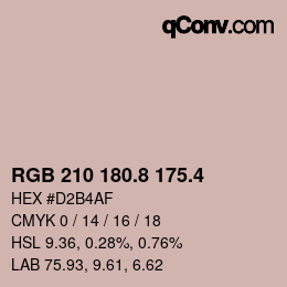 カラーコード: RGB 210 180.8 175.4 | qconv.com