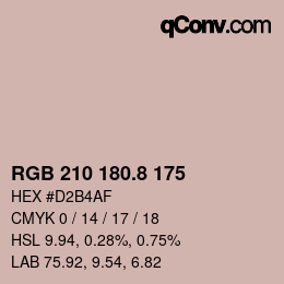カラーコード: RGB 210 180.8 175 | qconv.com