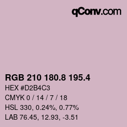 カラーコード: RGB 210 180.8 195.4 | qconv.com