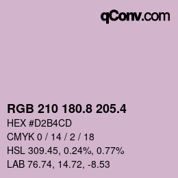 カラーコード: RGB 210 180.8 205.4 | qconv.com