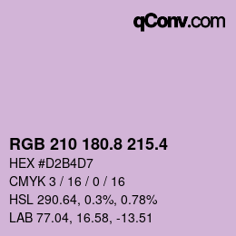 カラーコード: RGB 210 180.8 215.4 | qconv.com