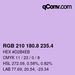 カラーコード: RGB 210 180.8 235.4 | qconv.com