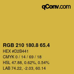 カラーコード: RGB 210 180.8 65.4 | qconv.com