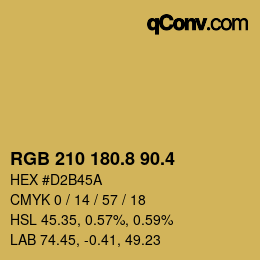 カラーコード: RGB 210 180.8 90.4 | qconv.com