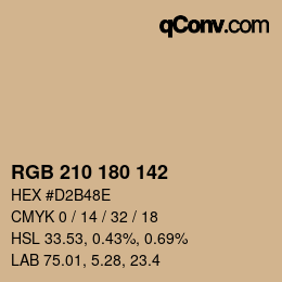 Farbcode: RGB 210 180 142 | qconv.com