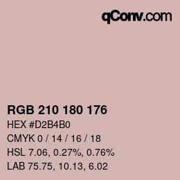 カラーコード: RGB 210 180 176 | qconv.com